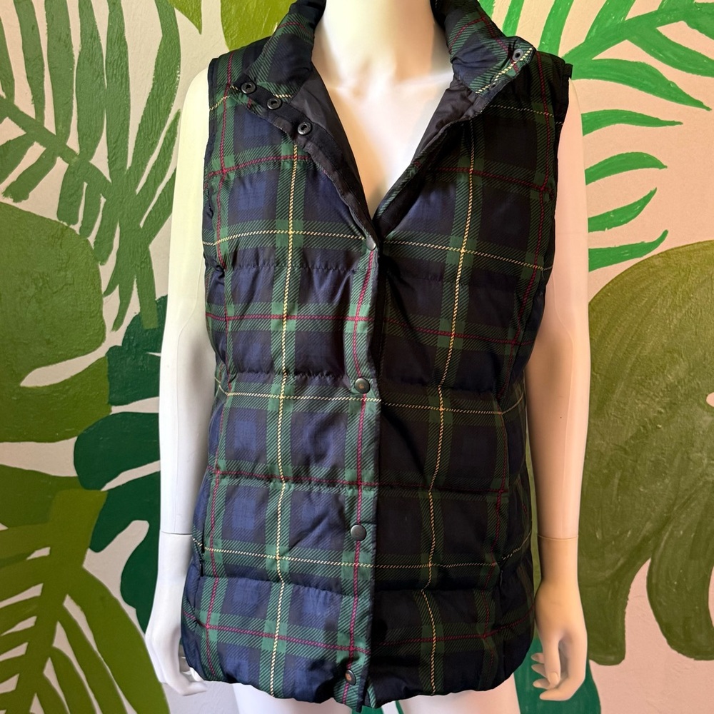 J. Jill Brown Down Vest with Dark Trim